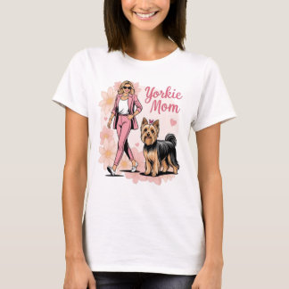 Yorkie mom tシャツ