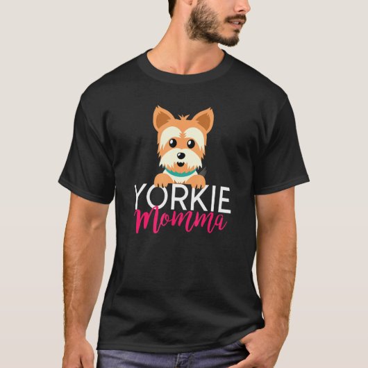 Yorkie Momma gift mothers day dog love women Tシャツ (正面)