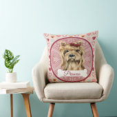 Yorkie Personalize Valentine Pillow クッション (椅子)