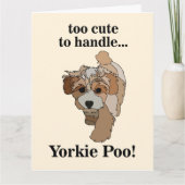 Yorkie Poo Yorkipoo Cute Dog カード (正面)