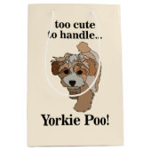 Yorkie Poo Yorkipoo Cute Dog ミディアムペーパーバッグ (正面)