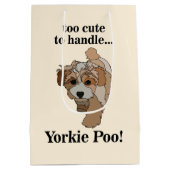 Yorkie Poo Yorkipoo Cute Dog ミディアムペーパーバッグ (裏面)