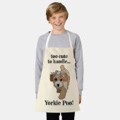 Yorkie Poo Yorkipoo Cute Dog Kids エプロン (着用した状態)
