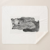 Yorkie Portrait Monochromatic Throw Blanket シェルパブランケット (正面(横))