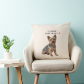 Yorkie Pure Heart Throw Pillow クッション (椅子)