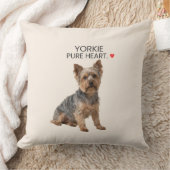 Yorkie Pure Heart Throw Pillow クッション (ブランケット)