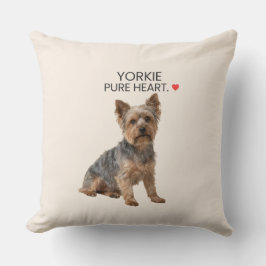 Yorkie Pure Heart Throw Pillow クッション
