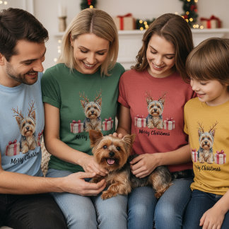 Yorkie Reindeer Tシャツ