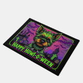 Yorkiestein Happy Howl-o-ween ドアマット (アングル)