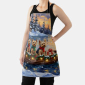 Yorkipoo Christmas Boat Holiday エプロン (インサイチュ)