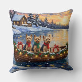 Yorkipoo Christmas Boat Holiday クッション (裏面)