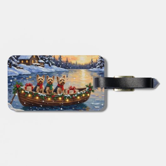 Yorkipoo Christmas Boat Holiday ラゲッジタグ (裏面横)