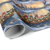 Yorkipoo Christmas Boat Holiday ラッピングペーパー (ロールコーナー)