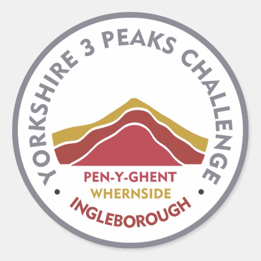Yorkshire 3 Peaks Challenge Hiking Route ラウンドシール (正面)