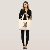 Yorkshire Art Tote Bag – Elegant Canvas Bag ラージトートバッグ (正面(モデル))