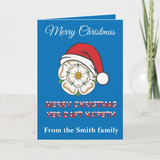 Yorkshire Christmas Merry Christmas Yer Daft Hapet カード (正面)