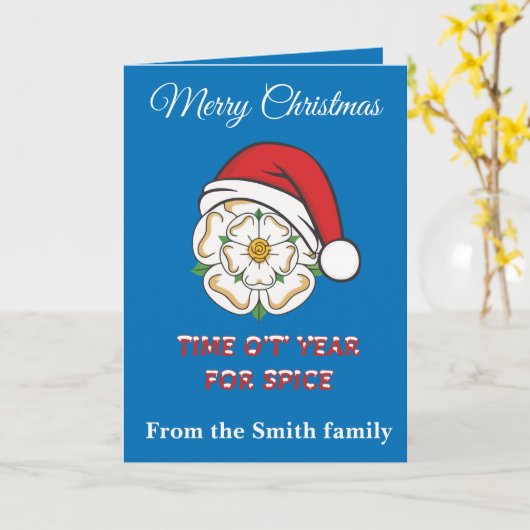 Yorkshire Christmas Time Ot Year For Spice カード (黄色い花)