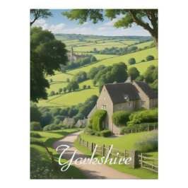 Yorkshire England Travel Poster ポスター