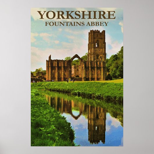 Yorkshire, Fountains Abbey, ポスター (正面)