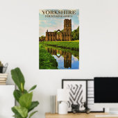Yorkshire, Fountains Abbey, ポスター (ホームオフィス)