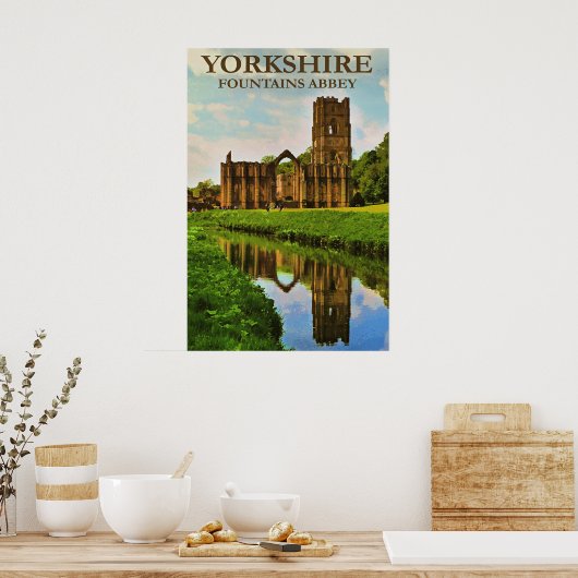 Yorkshire, Fountains Abbey, ポスター (キッチン)