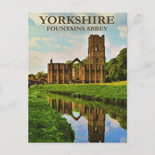 Yorkshire, Fountains Abbey, ポストカード (正面)