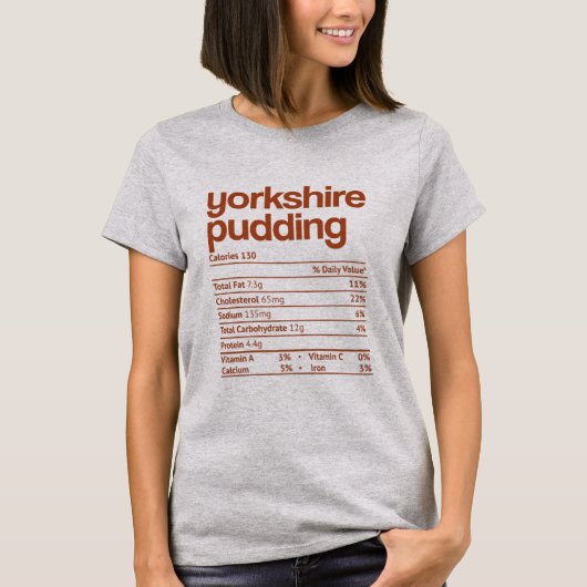 Yorkshire Pudding Nutrition Fact Thanksgiving Tシャツ (正面)