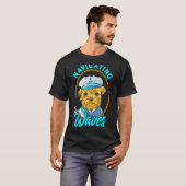 Yorkshire Sailor Navigating the Waves Yorkie Puppy Tシャツ (正面フル)