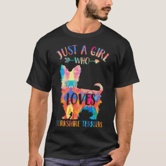 Yorkshire Terを愛する女の子だけの犬の恋人ギフト Tシャツ