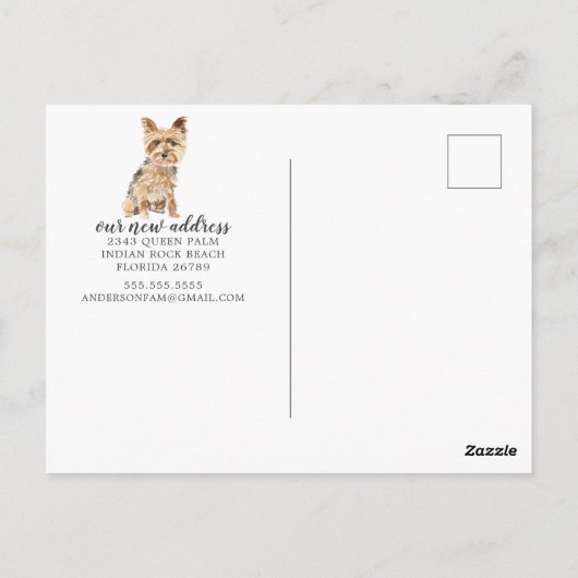 Yorkshire Terier引っ越し案内はがき ポストカード (裏面)