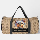 Yorkshire Terrierという名前の犬を追加 ダッフルバッグ (正面)