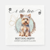 Yorkshire Terrierの結婚犬用ナプキン写真 スタンダードランチョンナプキン (正面)