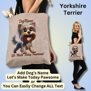 Yorkshire Terrier - Add Dog's Name, Change文字 トートバッグ