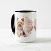 Yorkshire Terrier Cherry Blossom Watercolor Gift マグカップ (正面左)