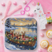 Yorkshire Terrier Christmas Boat Holiday ペーパープレート (パーティー)