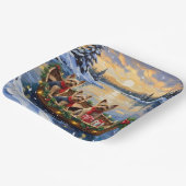 Yorkshire Terrier Christmas Boat Holiday ペーパープレート (傾斜あり)