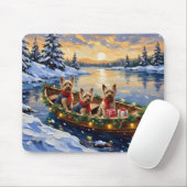 Yorkshire Terrier Christmas Boat Holiday マウスパッド (マウス)