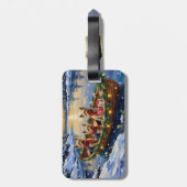 Yorkshire Terrier Christmas Boat Holiday ラゲッジタグ (裏面縦)