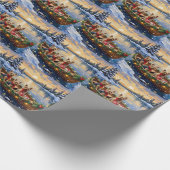 Yorkshire Terrier Christmas Boat Holiday ラッピングペーパー (角)