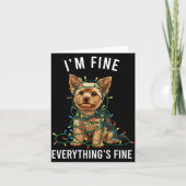 Yorkshire Terrier Christmas I'm Fine Everything Is カード (正面)