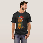 Yorkshire Terrier Christmas Lights Dog Lover Xmas  Tシャツ (正面フル)