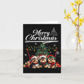 Yorkshire Terrier Christmas Tree Decorations Dog L カード (黄色い花)