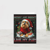 Yorkshire Terrier Christmas Tree Decorations Dog L カード (正面)