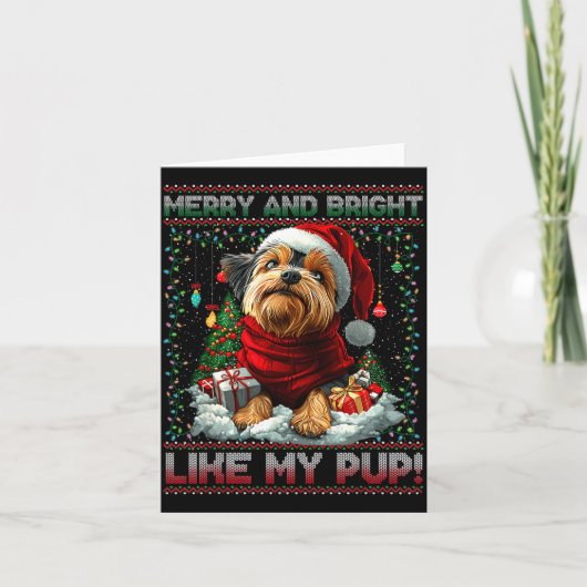 Yorkshire Terrier Christmas Tree Decorations Dog L カード (正面)