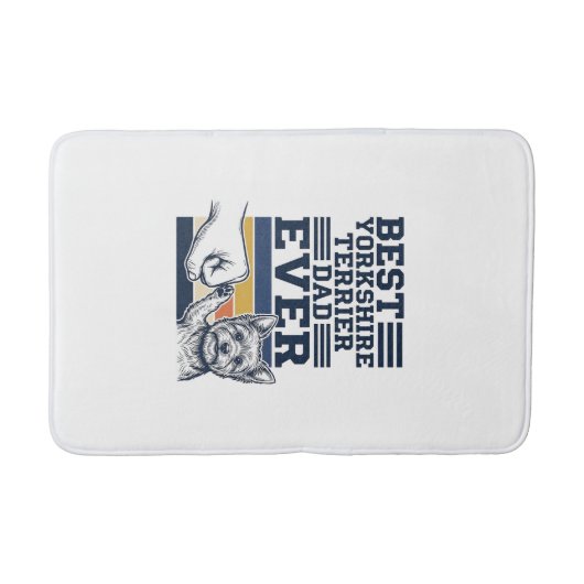 Yorkshire Terrier Dad Fist Bump Vintage Vector Des バスマット (正面)