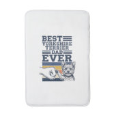 Yorkshire Terrier Dad Fist Bump Vintage Vector Des バスマット (正面縦)