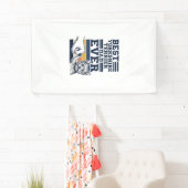 Yorkshire Terrier Dad Fist Bump Vintage Vector Des 横断幕 (インサイチュ)