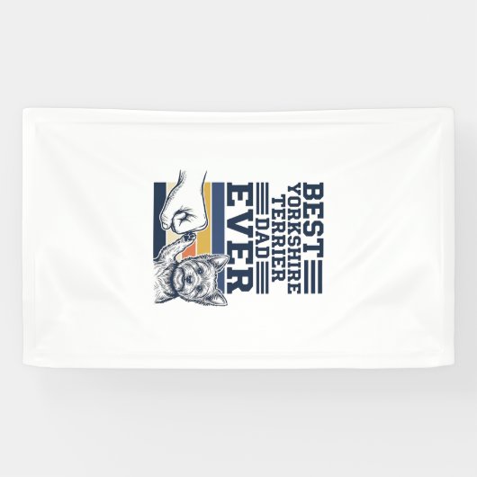 Yorkshire Terrier Dad Fist Bump Vintage Vector Des 横断幕 (横)