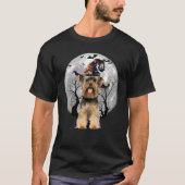 Yorkshire Terrier Dog And Moon Halloween Costume D Tシャツ (正面)