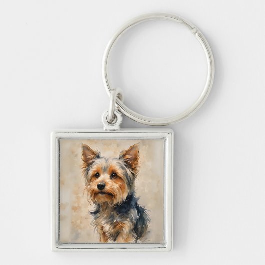 Yorkshire Terrier Dog Art  キーホルダー (正面)